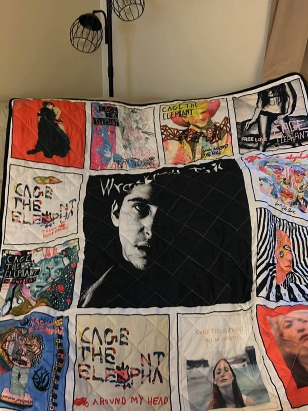 Patchwork Band Album Quilt - Black & Multicolor